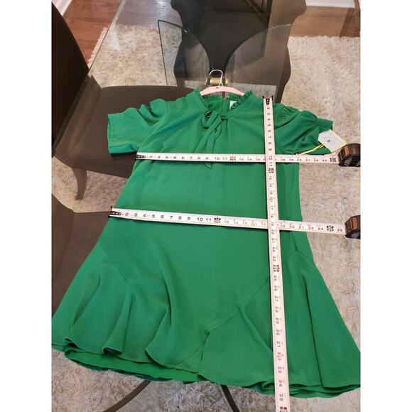 CeCe Womens Green Polyester Tie V Neck Short Sleeve Knee Length A Line Dress XL - Picture 5 of 14
